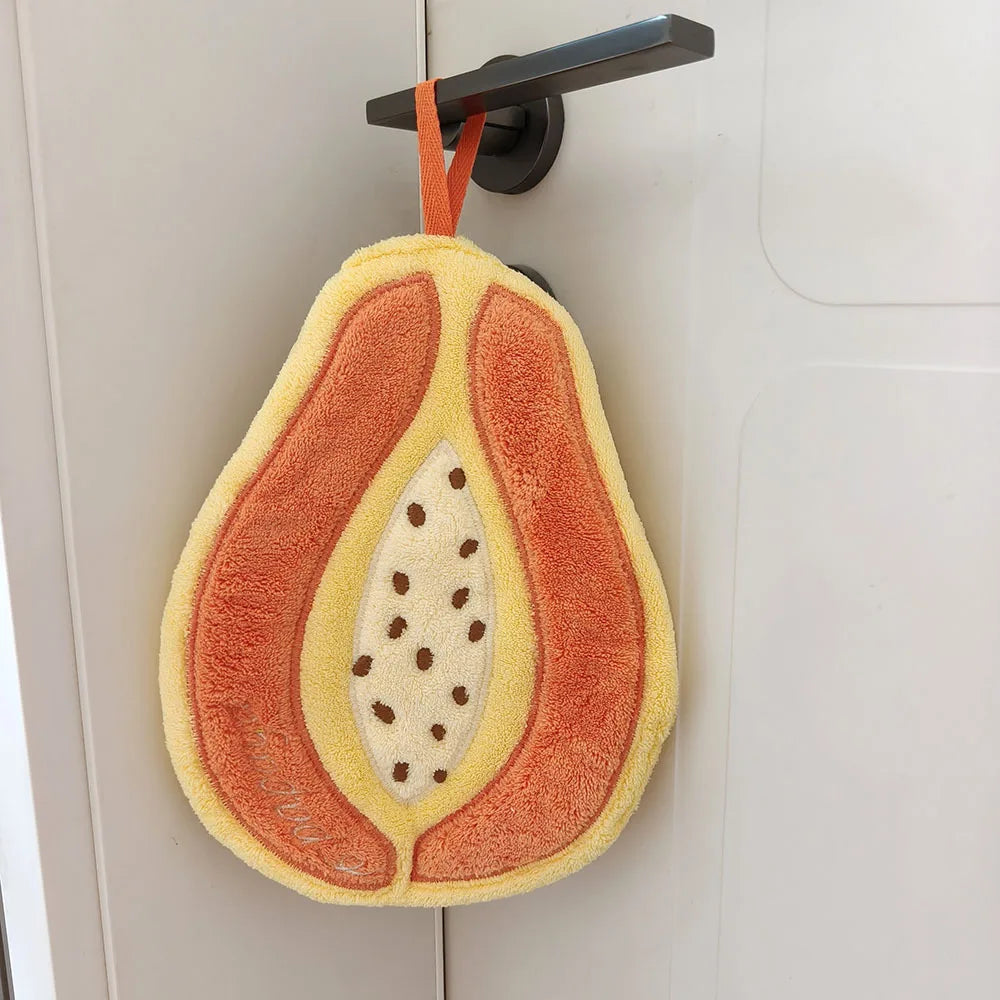 Absorbent Plant & Fruit Hanging Hand Towels | Kitchen & Bathroom Set