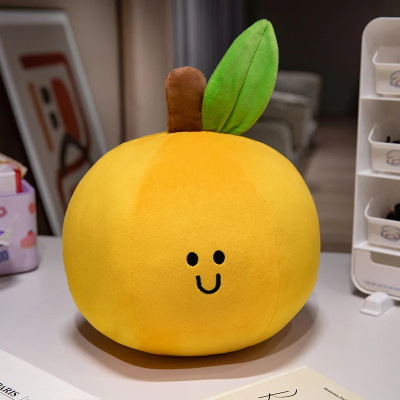Kawaii Smiling Fruit Plushies – Tomato, Lemon, Pear, Banana & More, 4-20" | 11-50 cm