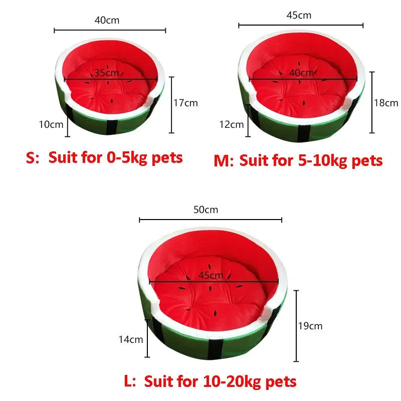 Plush Watermelon Pet Bed, for pets up to 44 lbs/20 kg