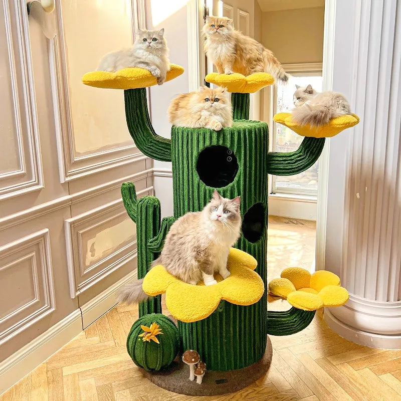Arbre à chat cactus de luxe - Convient pour plusieurs chats