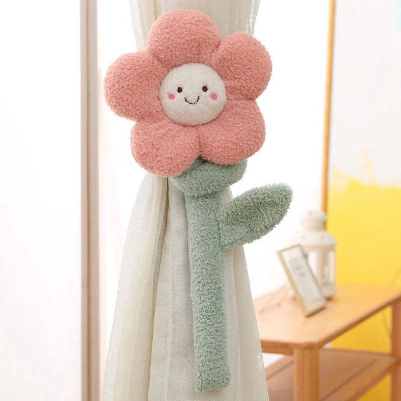 Fake Plant Flower Curtain Tieback Straps | Decorative Botanical Holdbacks