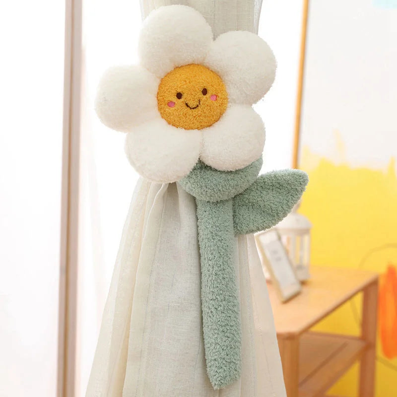 Fake Plant Flower Curtain Tieback Straps | Decorative Botanical Holdbacks
