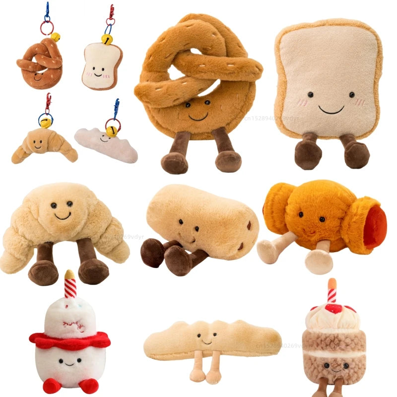 Breakfast Food Plush Doll Set – Kawaii Egg Toast & Bread Cartoon Toys