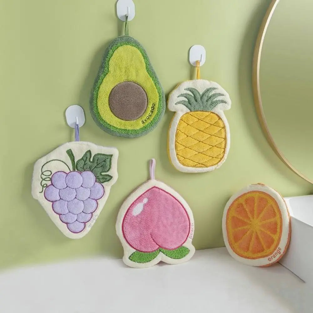 Cartoon Fruit Hand Towel | Soft Absorbent Bathroom & Kitchen Cloth
