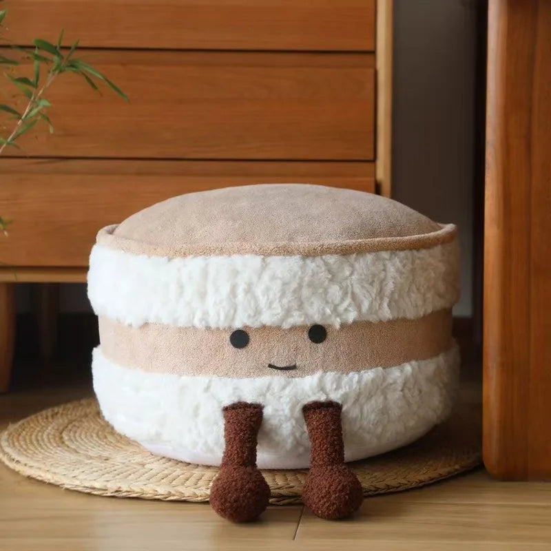 Bread Loaf Footstool | Cute Plush Ottoman for Living Room