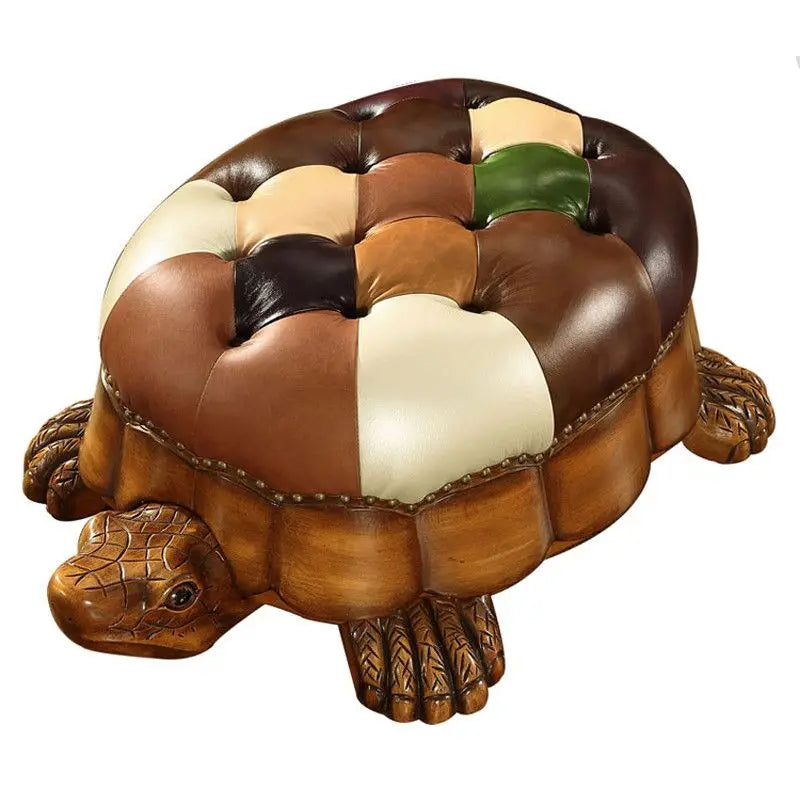Ottoman en cuir de tortue sur mesure, cinq couleurs