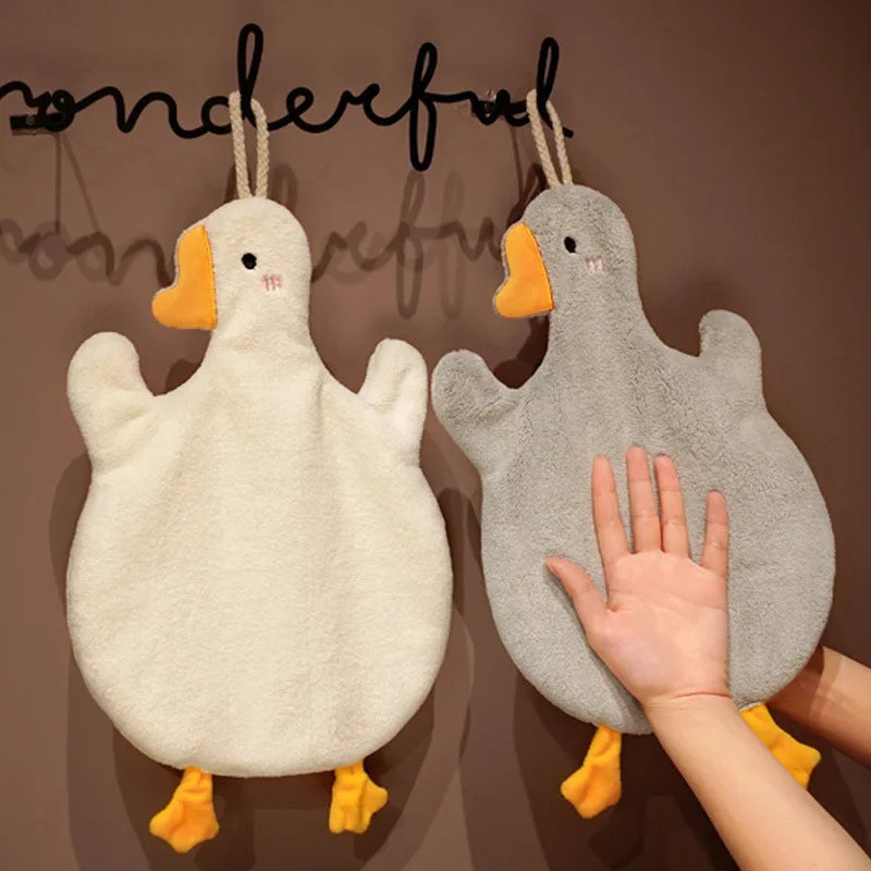 Cartoon Goose Hanging Hand Towel | Absorbent Kitchen & Bathroom Towel