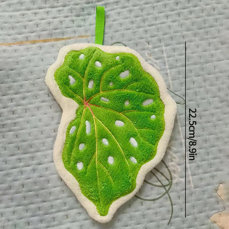 Leaves Design Absorbent Hand Towel | Botanical Print Kitchen Towel