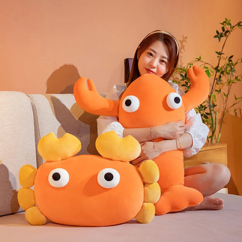 Crab & Lobster Throw Pillow Plush | Cute Ocean Animal Stuffed Cushion