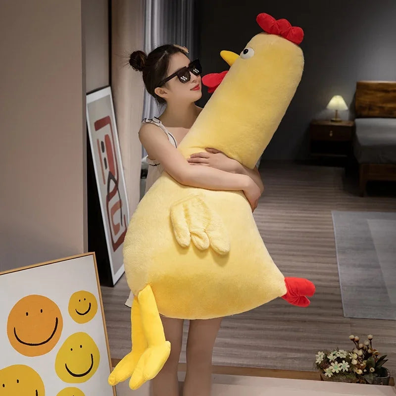 Peluche di pollo squishy a collo lungo, due colori, 16-39" | 40-100 centimetri
