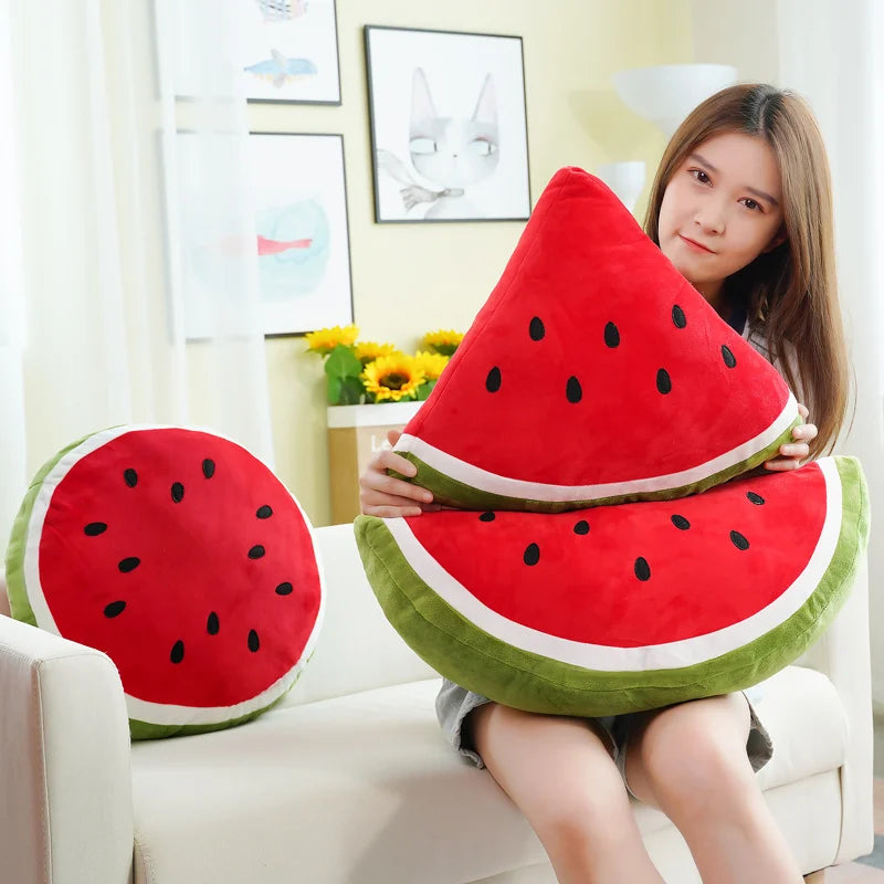 Watermelon Slice Plushie Throw Pillow, 12" | 30 cm