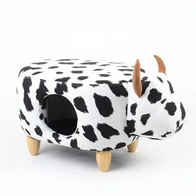Animal Hideaway Storage Stool- Five Animal Designs plush toy – – Dairy cow – Image 4 | Plushie Produce