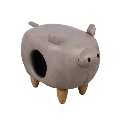 Animal Hideaway Storage Stool- Five Animal Designs plush toy – – Pig – Image 1 | Plushie Produce
