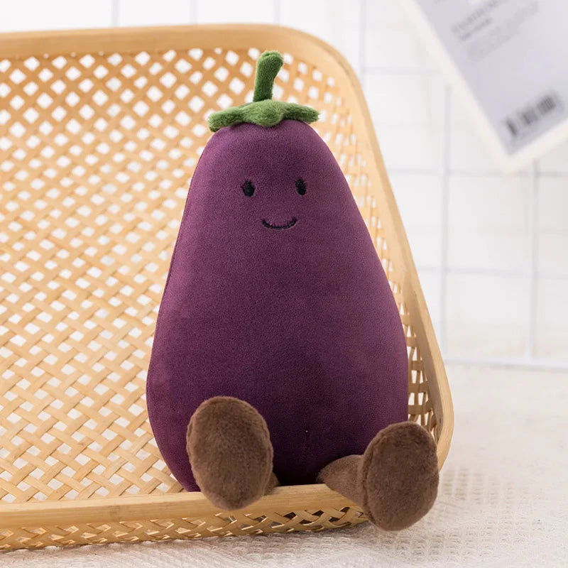 Assorted Cartoon Fruit Plushies, 11 Varieties plush toy – – 18cm eggplant – Image 11 | Plushie Produce