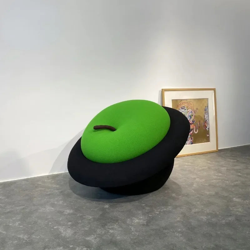 Black Hat & Apple Ottoman – Whimsical Home Decor plush toy – – – Image 4 | Plushie Produce