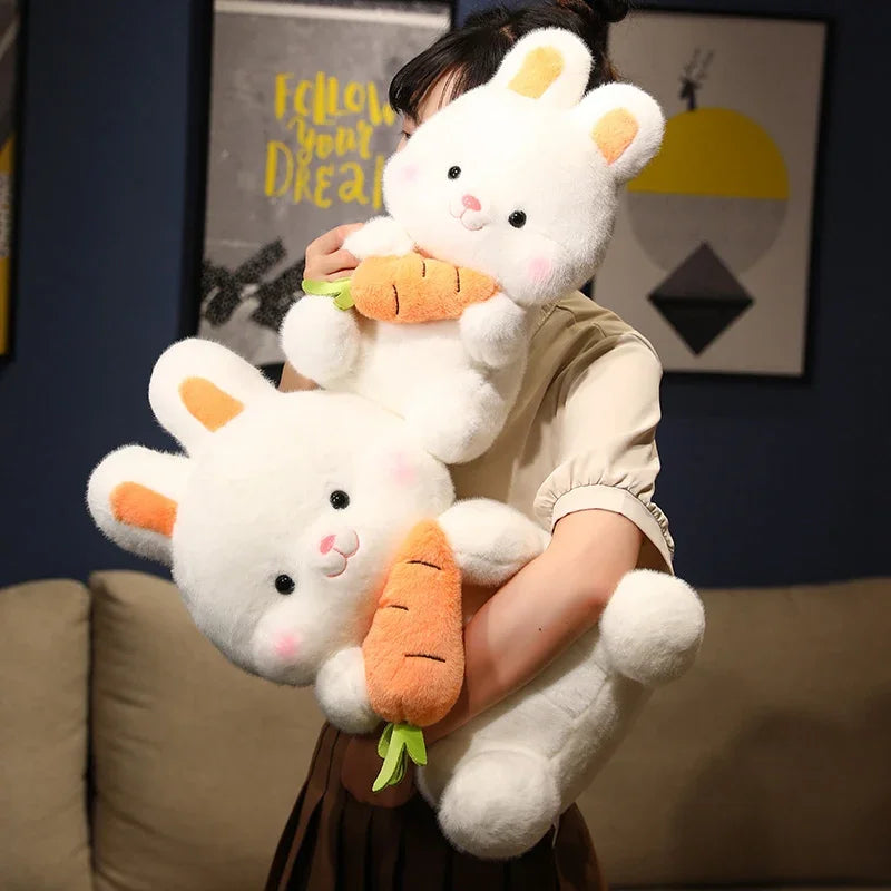 Carrot-Hugging Bunny Plushie, 10-20" | 26-50 cm plush toy – – – Image 5 | Plushie Produce