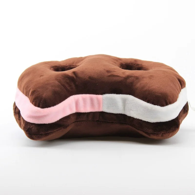 Cat Ice Cream Sandwich Plushie Seat Cushion, 9" | 25 cm plush toy – – – Image 2 | Plushie Produce