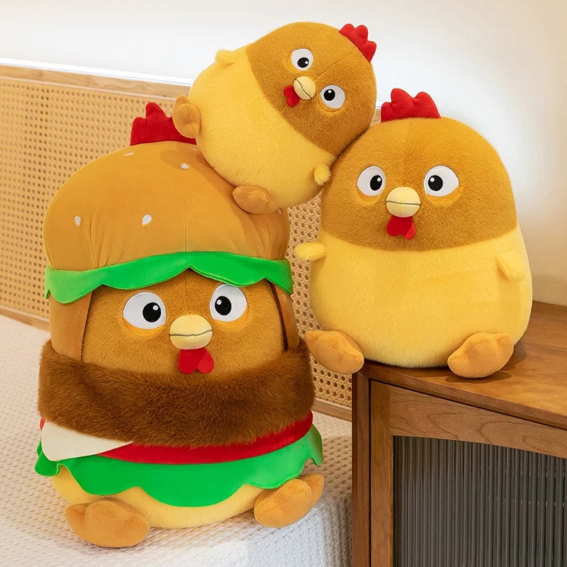 Chicken in a Hamburger Plushie, 12-20" | 30-50 cm plush toy – – – Image 3 | Plushie Produce