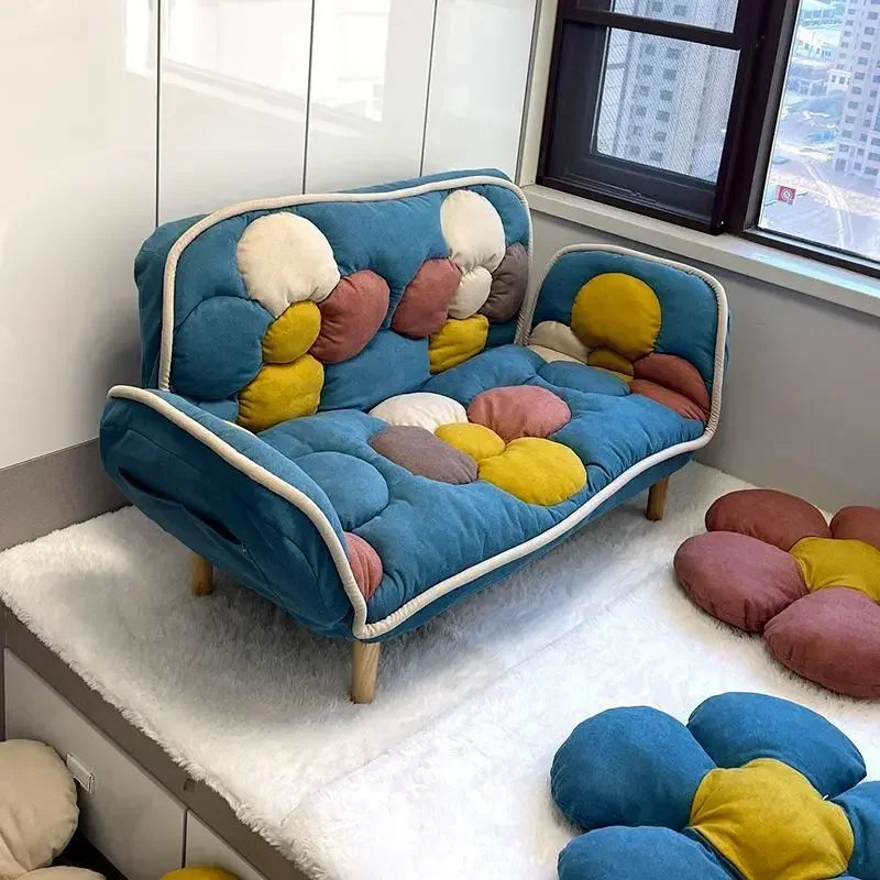 Cozy Blossom Children's Two-Seater Couch - Two Colors plush toy – – Blue With legs – Image 9 | Plushie Produce