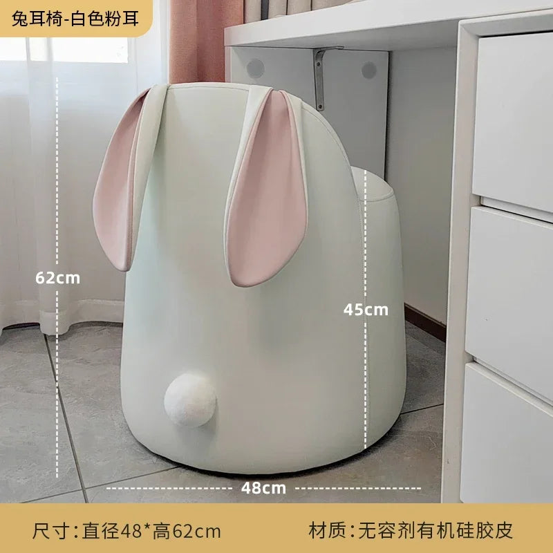 Faux Leather Rabbit Chair, Eight Colors plush toy – – White/Pink – Image 7 | Plushie Produce
