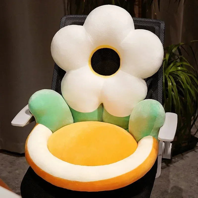 Flower Plushie Seat Cushion, 19"-22" | 50-55 cm plush toy – – White – Image 11 | Plushie Produce