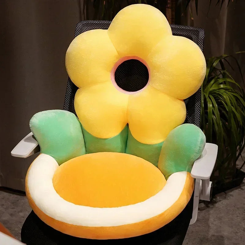 Flower Plushie Seat Cushion, 19"-22" | 50-55 cm plush toy – – Yellow – Image 10 | Plushie Produce