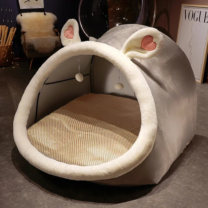 Giant Rabbit/Cat Plushie Tent Bed for Two People plush toy – – Gray/ corduroy mat – Image 10 | Plushie Produce