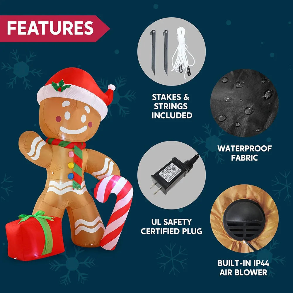Gingerbread Man Inflatable Lawn Decoration (2.4m/7.9ft) plush toy – – – Image 5 | Plushie Produce