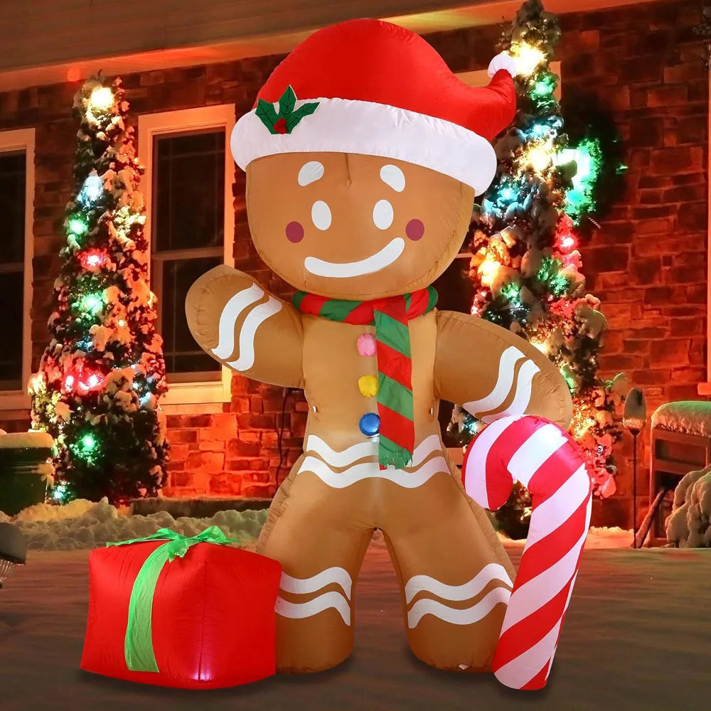 Gingerbread Man Inflatable Lawn Decoration (2.4m/7.9ft) plush toy – – US plug – Image 7 | Plushie Produce