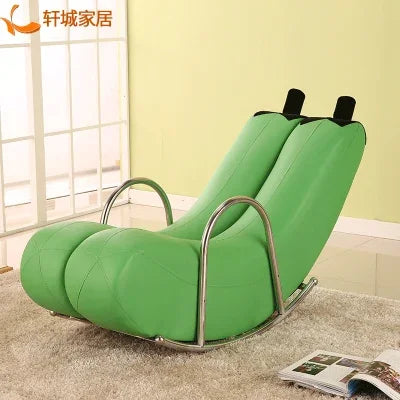 Go Bananas Rocking Chair - Five Colors, Faux Leather or Plush Design plush toy – – Green/ Faux Leather – Image 9 | Plushie Produce