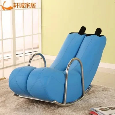 Go Bananas Rocking Chair - Five Colors, Faux Leather or Plush Design plush toy – – Light Blue/Faux Leather – Image 6 | Plushie Produce