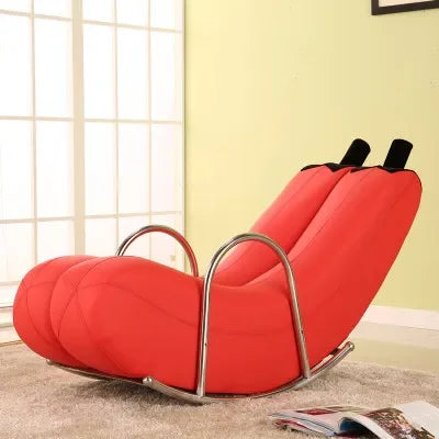 Go Bananas Rocking Chair - Five Colors, Faux Leather or Plush Design plush toy – – Red/Faux Leather – Image 5 | Plushie Produce