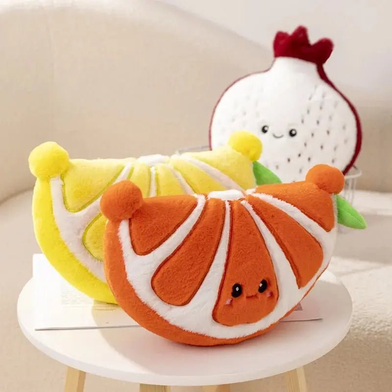 Happy Harvest: Cartoon Fruit Plush Toys Collection, Five Large Fruits plush toy – – – Image 8 | Plushie Produce