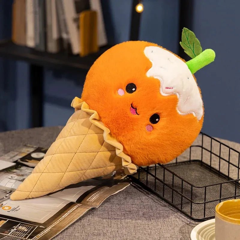 Ice Cream Cone Plushie, 16" | 40 cm plush toy – – Orange – Image 7 | Plushie Produce