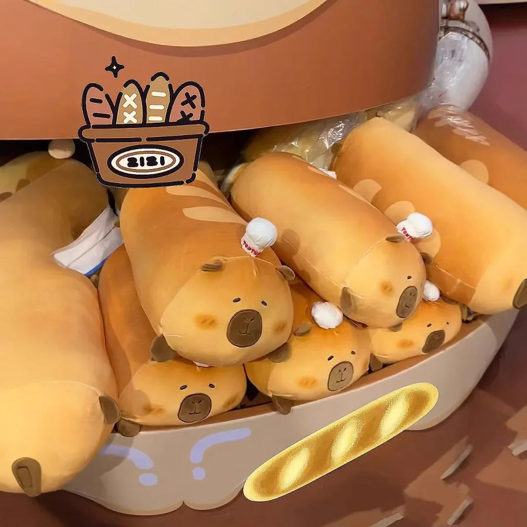 Jumbo Capybara Bread Plushie, 22-37" | 55-95 cm plush toy – – – Image 3 | Plushie Produce