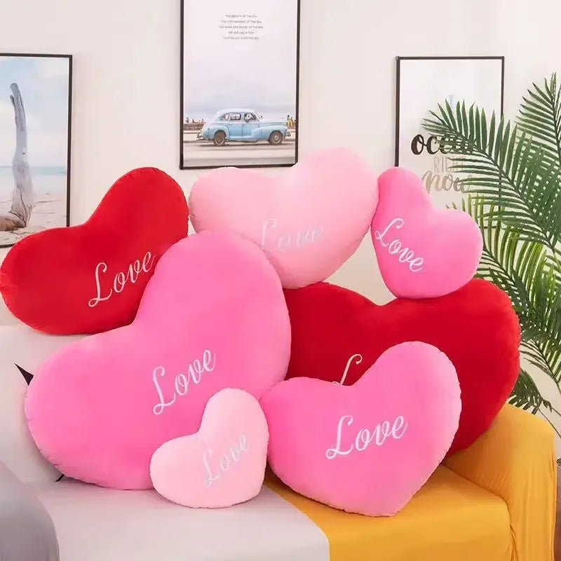 Plush Conversation Heart Throw Pillow - Three Colors and Sizes plush toy – – – Image 1 | Plushie Produce