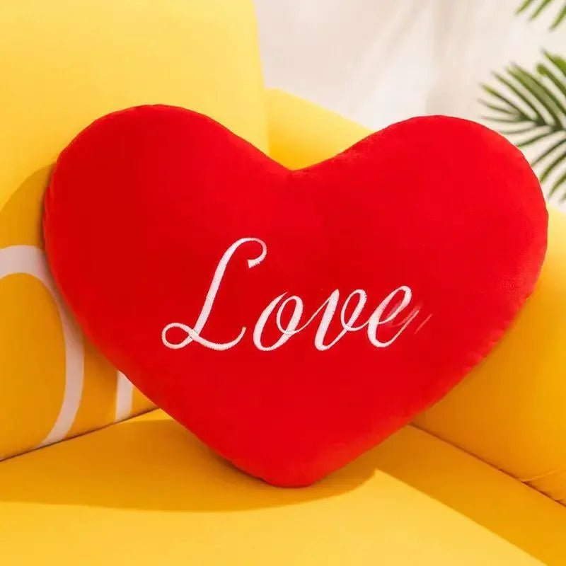 Plush Conversation Heart Throw Pillow - Three Colors and Sizes plush toy – – Red – Image 10 | Plushie Produce