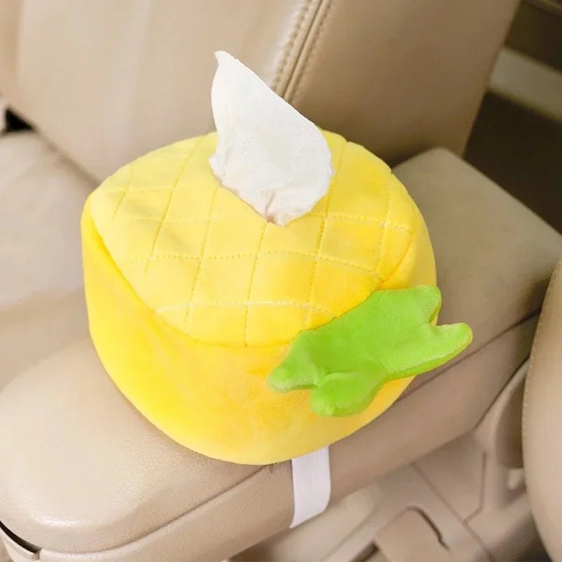 Plush Fruit Tissue Holder for Cars: Three Fruits plush toy – – Pineapple – Image 14 | Plushie Produce