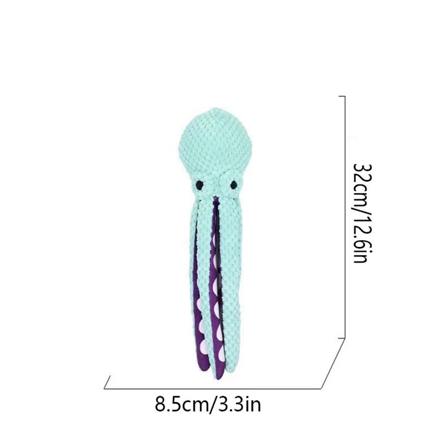 Plush Octopus Squeaky Dog Chew Toy, 13" | 32 cm plush toy – – – Image 6 | Plushie Produce