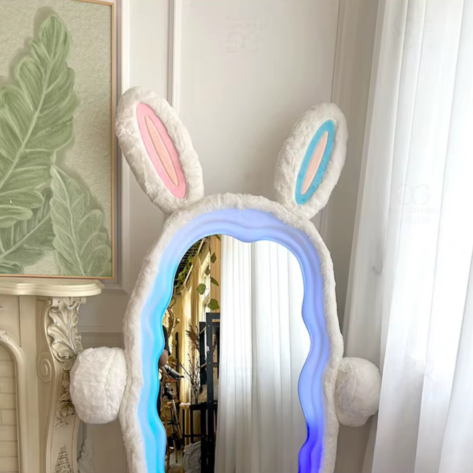 Plush Rabbit Body Mirror with LED Lights | 39" x 75" (100 x 190 cm) plush toy – – – Image 8 | Plushie Produce