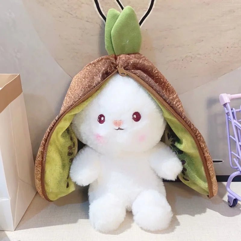 Plushie 2-in-1 Bunny Hiding in Fruit, Six Fruits, 7-10" | 18-25 cm plush toy – – Kiwi – Image 4 | Plushie Produce