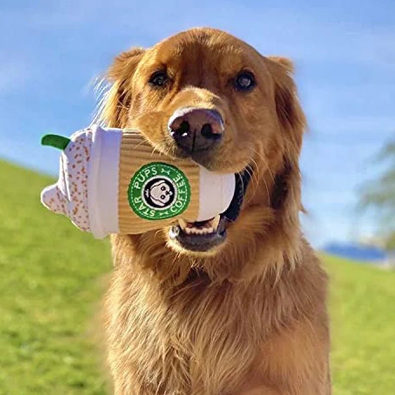 Plushie Cappuccino Squeaky Chew Toy, 6.5" | 17 cm plush toy – – – Image 4 | Plushie Produce