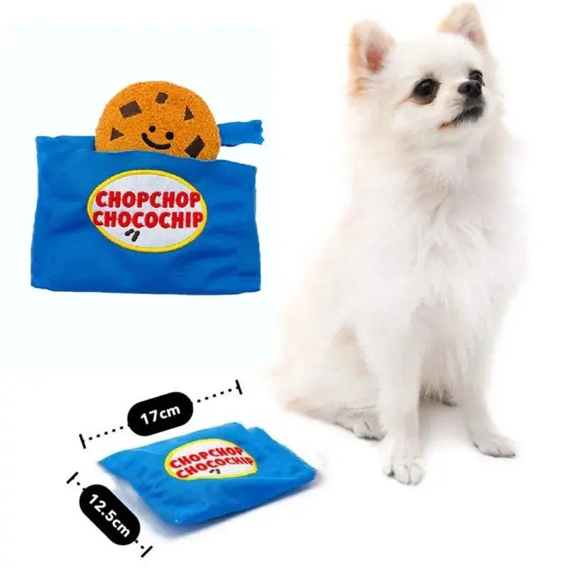 Plushie Chocolate Chip Cookie Crinkle Chew Toy, 7" | 17 cm plush toy – – – Image 1 | Plushie Produce