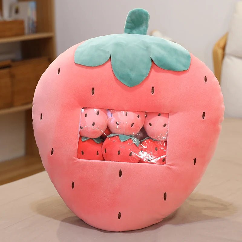Plushie Food with Eight Mini Dolls: Four Food Choices plush toy – – Strawberry – Image 3 | Plushie Produce