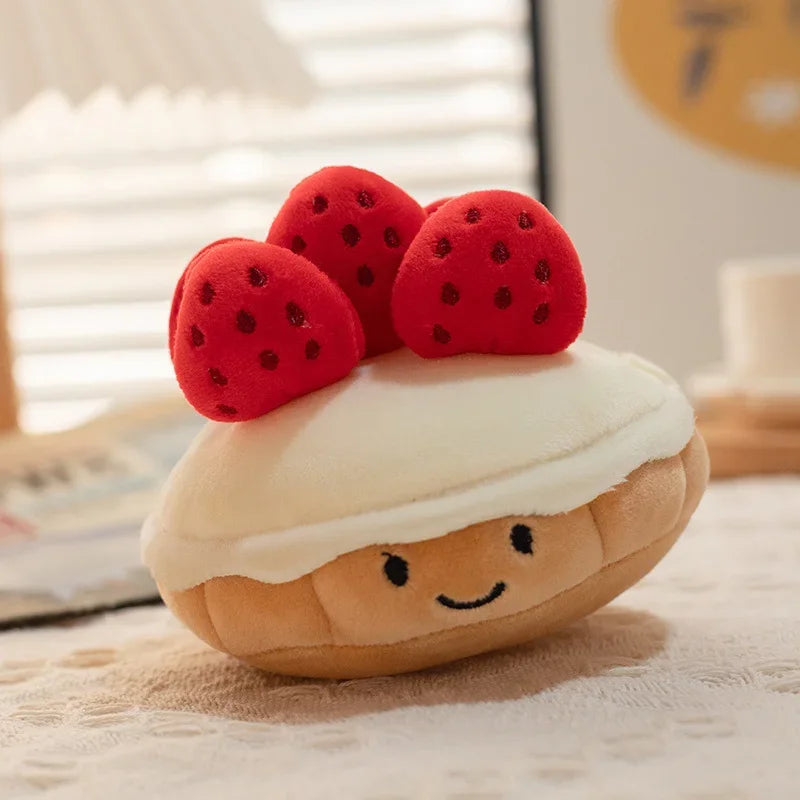 Plushie Fruit Tart Dessert, 4-8" | 10-20 cm plush toy – – Red – Image 8 | Plushie Produce