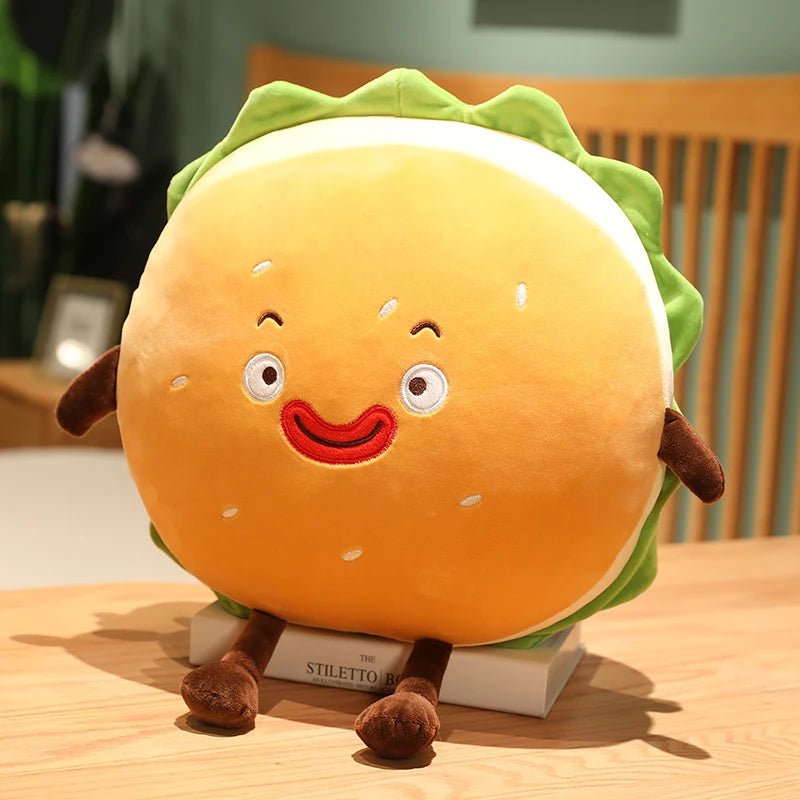 Plushie Kawaii Hamburger, Two Styles, 6-28" | 15-70 cm plush toy – – Clown face – Image 4 | Plushie Produce