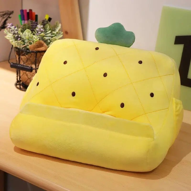 Plushie Phone/Tablet Stand in Four Food Styles, 12" | 30 cm plush toy – – Pineapple – Image 4 | Plushie Produce