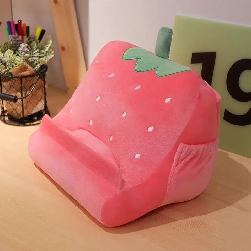 Plushie Phone/Tablet Stand in Four Food Styles, 12" | 30 cm plush toy – – Strawberry – Image 5 | Plushie Produce