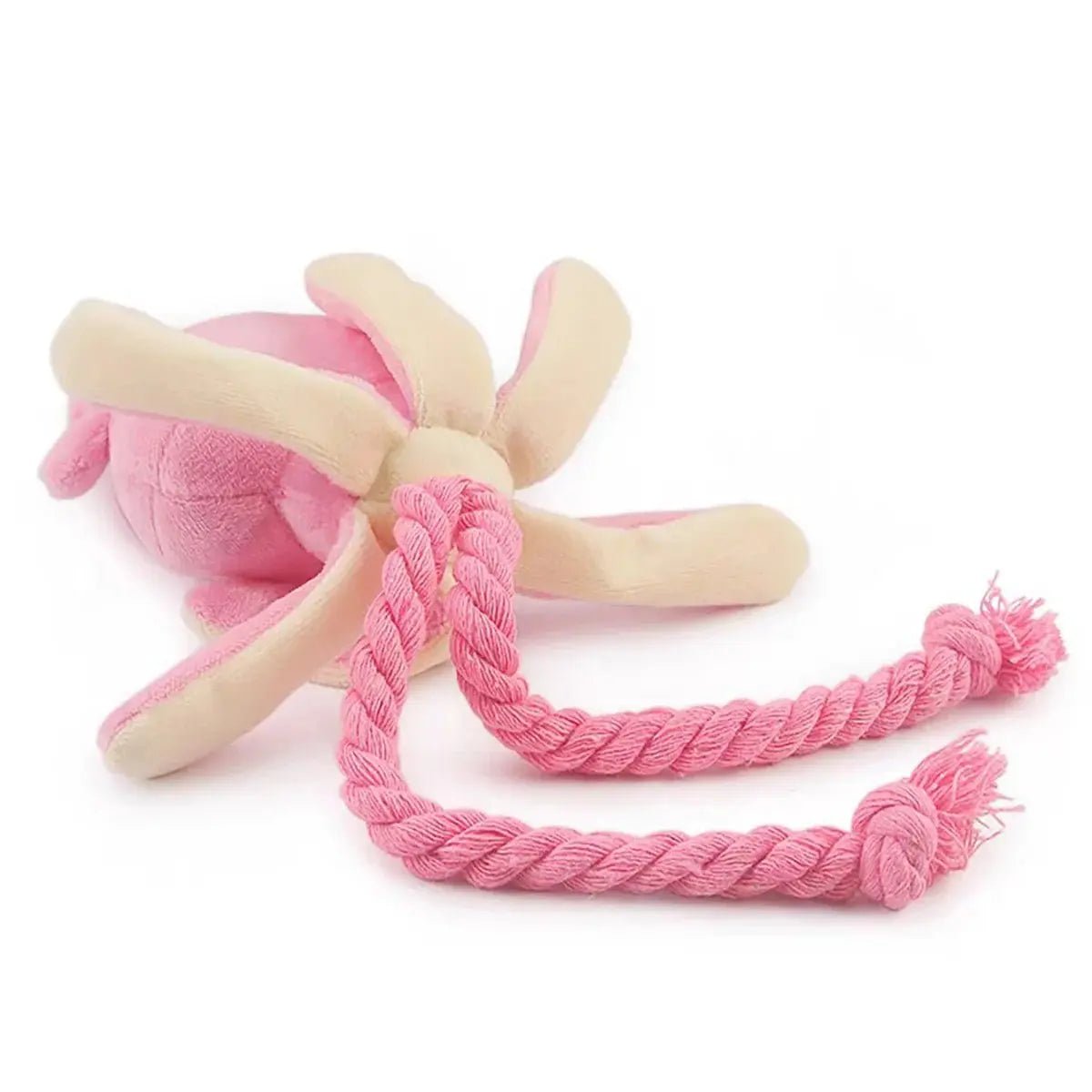 Plushie Pink Squid Squeaky Pet Toy, 13" | 34 cm plush toy – – – Image 6 | Plushie Produce