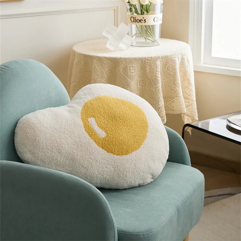 Plushie Poached Egg Throw Pillow, 20" | 50 cm plush toy – – – Image 7 | Plushie Produce